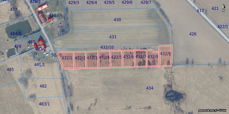 Działka na sprzedaż 752 m²: Dziewięć działek budowlanych z drogą wewnętrzną w Białogórzynie, 12 km od Białogardu