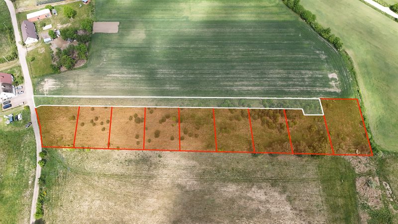 Działka na sprzedaż 752 m²: Dziewięć działek budowlanych z drogą wewnętrzną w Białogórzynie, 12 km od Białogardu