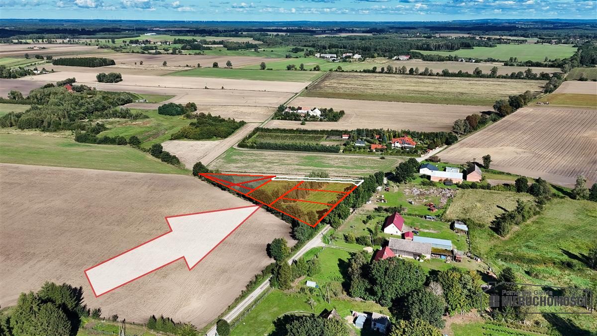 Pięć działek rolnych na skraju Dargikowa, 8 km od Białogardu