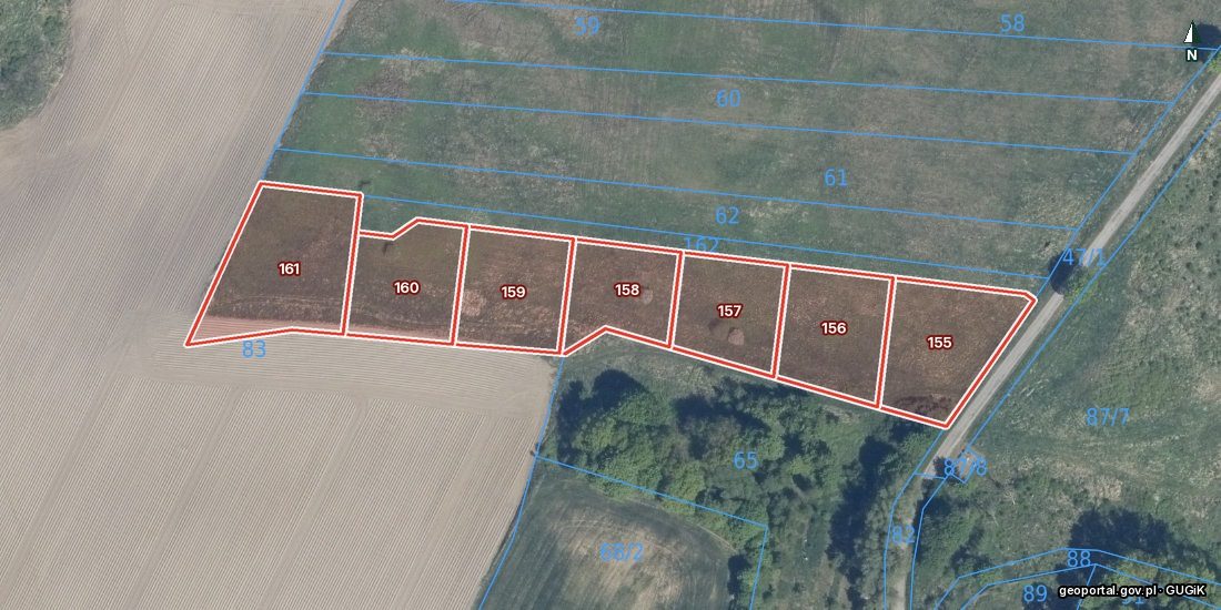 Działki budowlane na skraju wsi w Rychówku, 13 km od Białogardu
