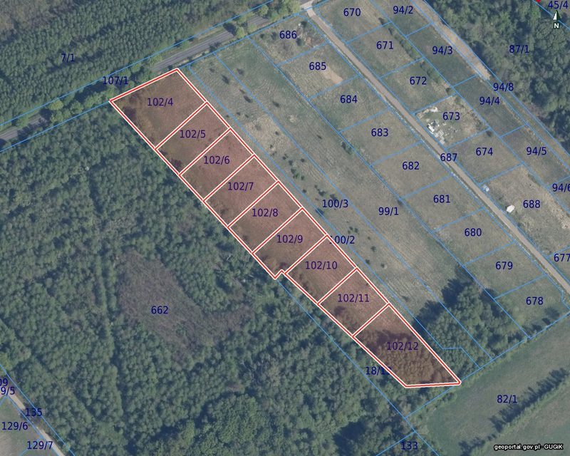 Działka na sprzedaż 1 689 m²: Dziewięć działek budowlanych na polanie wśród lasów w Łęcznie, 4 km od Białogardu