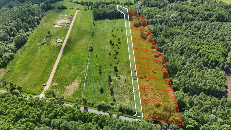 Działka na sprzedaż 1 689 m²: Dziewięć działek budowlanych na polanie wśród lasów w Łęcznie, 4 km od Białogardu