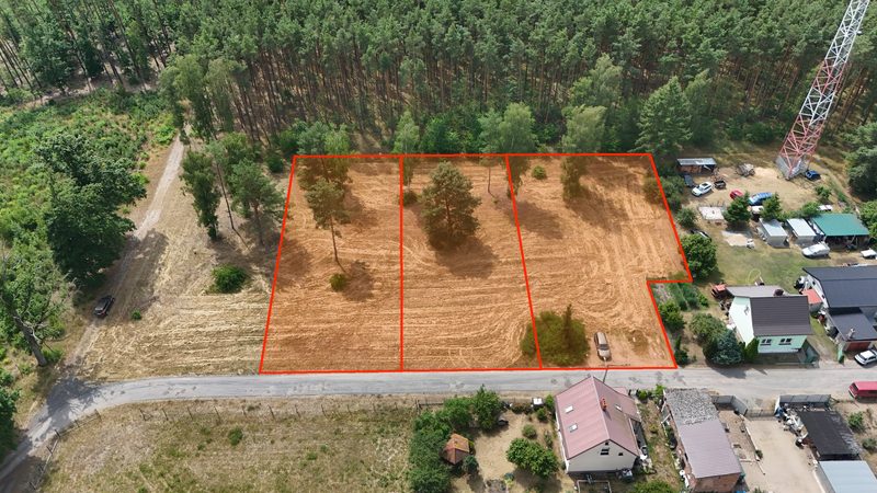 Działka na sprzedaż 1 273 m²: Działki budowlane pod lasem w Piasku, 13 km od Cedyni