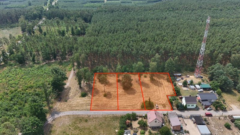 Działka na sprzedaż 1 273 m²: Działki budowlane pod lasem w Piasku, 13 km od Cedyni