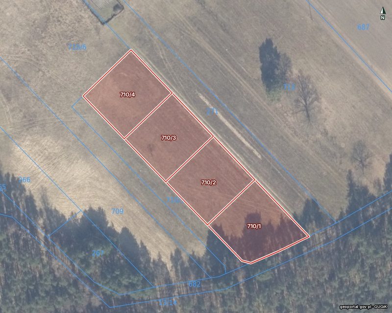 Działka na sprzedaż 988 m²: Cztery działki budowlane przy lesie w Piasku, 11 km od Cedyni