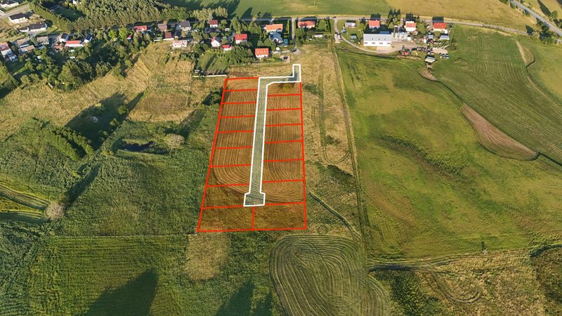 Działka na sprzedaż 703 m²: Działki budowlane na sprzedaż w Parsęcku, 9 km od Szczecinka