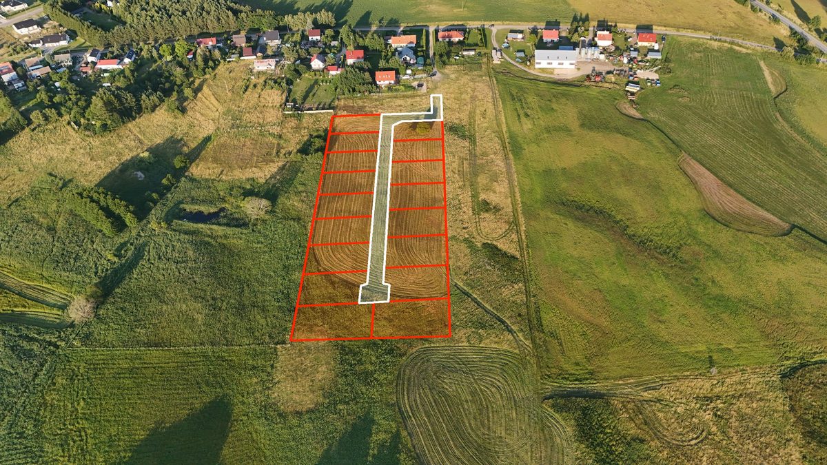 Działki budowlane z gazem i kanalizacją w Parsęcku, 9 km od Szczecinka