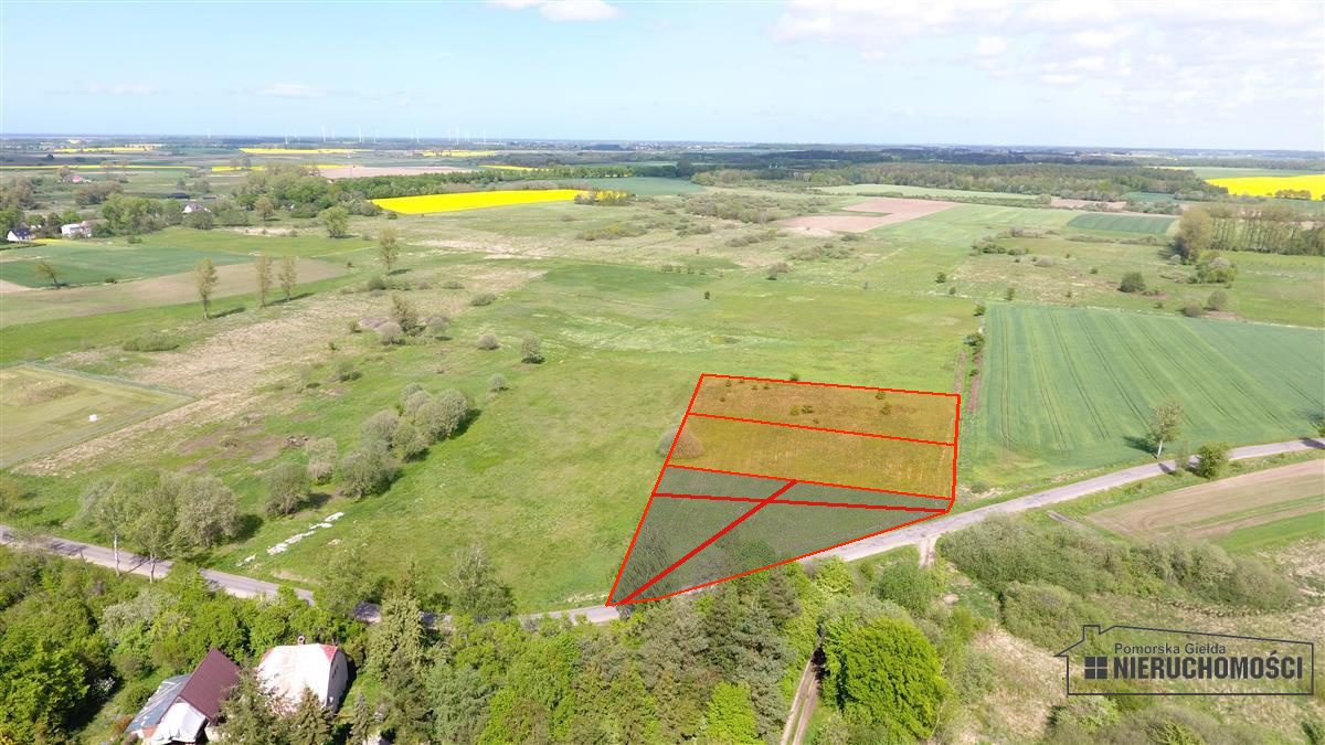 Działki budowlane blisko jeziora w Gosławiu, 10 km od Trzebiatowa