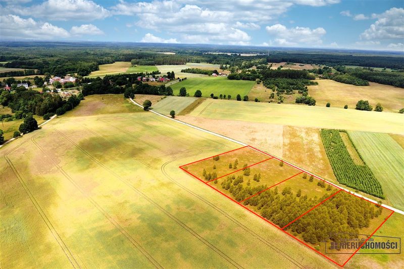 Działka na sprzedaż 2 936 m²: Cztery działki budowlane wśród pól w Kowalkach, 9 km od Tychowa