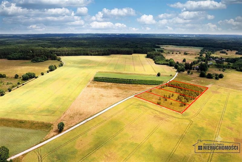 Działka na sprzedaż 2 936 m²: Cztery działki budowlane wśród pól w Kowalkach, 9 km od Tychowa