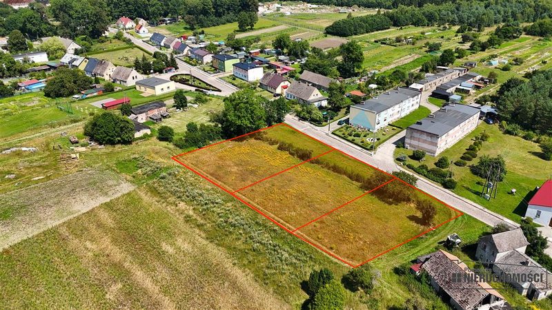 Działka na sprzedaż 1 025 m²: Trzy działki budowlane przy asfalcie w Ząbrowie, 18 km od Świdwina